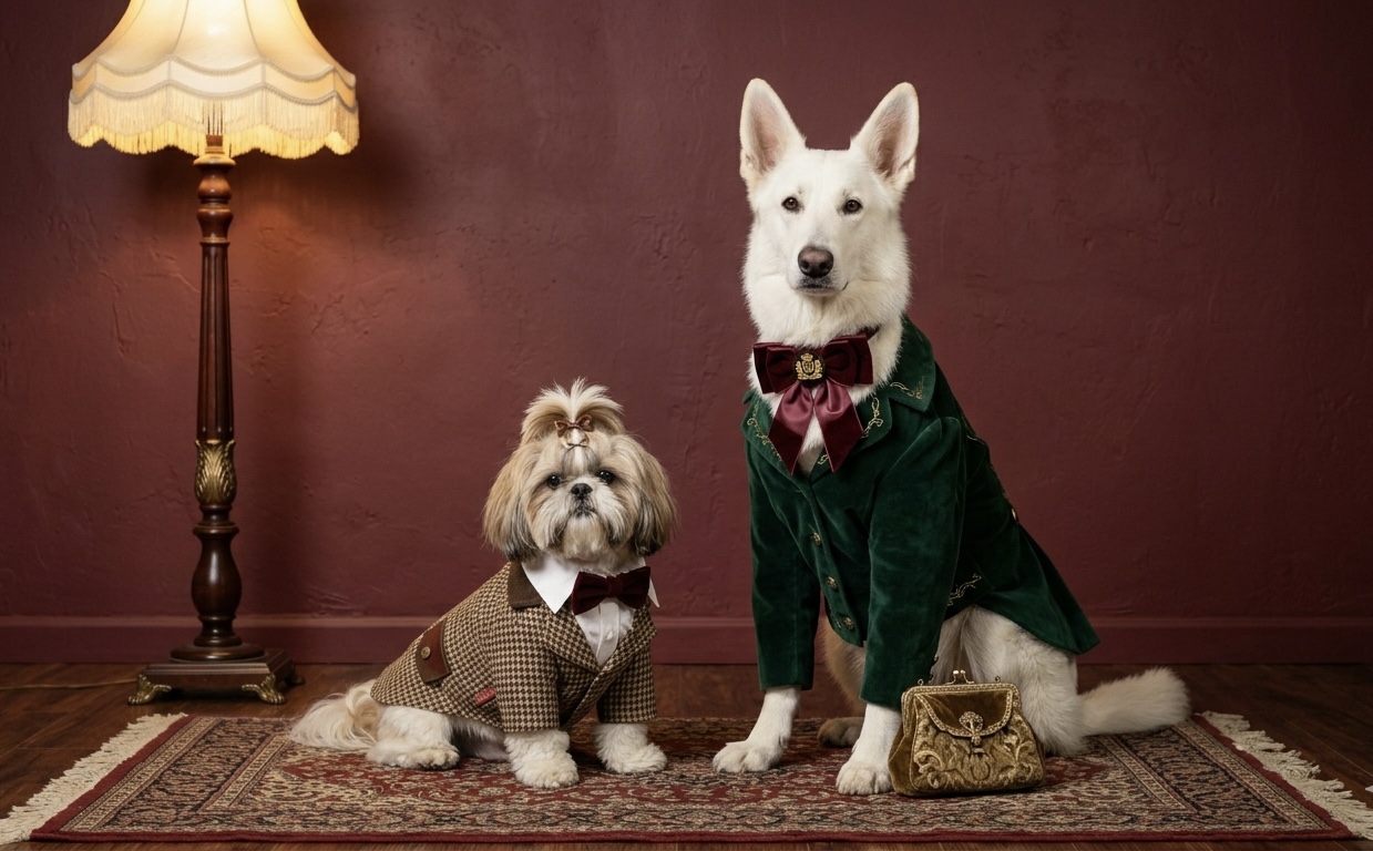 Alfie and Tara in premium clothing